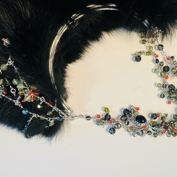 Couture Vintage Gorgeous Swarovski Fox Fur evening bag!❤️ - Picture 2 of 7